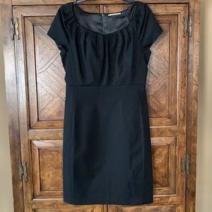 NWOT Tahari LBD dress with pleated scoop collar.